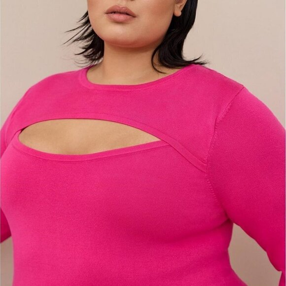 Torrid - Pullover Fitted Sweater in Hot Pink​​​​​​​ - Picture 12 of 13